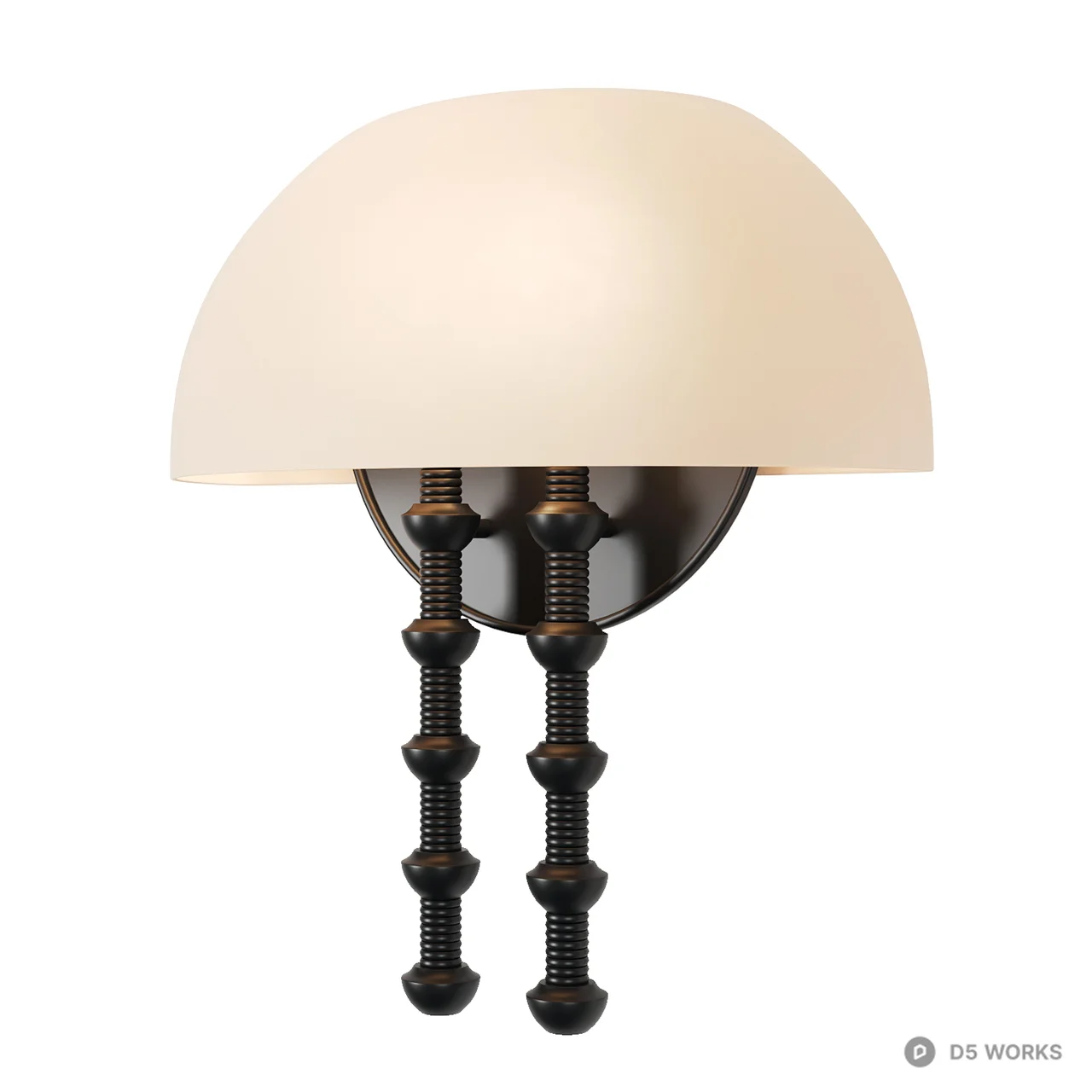 Vintage Industrial Bronze Wall Sconce 3d model thumbnail 4