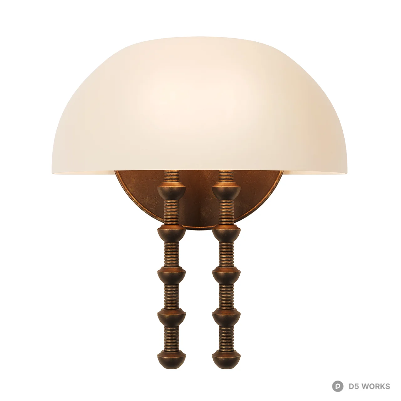 Vintage Industrial Bronze Wall Sconce 3d model - Image 1