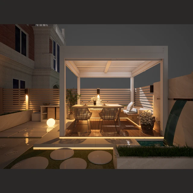 Modern Minimalist Outdoor Patio Dining Set 3d model