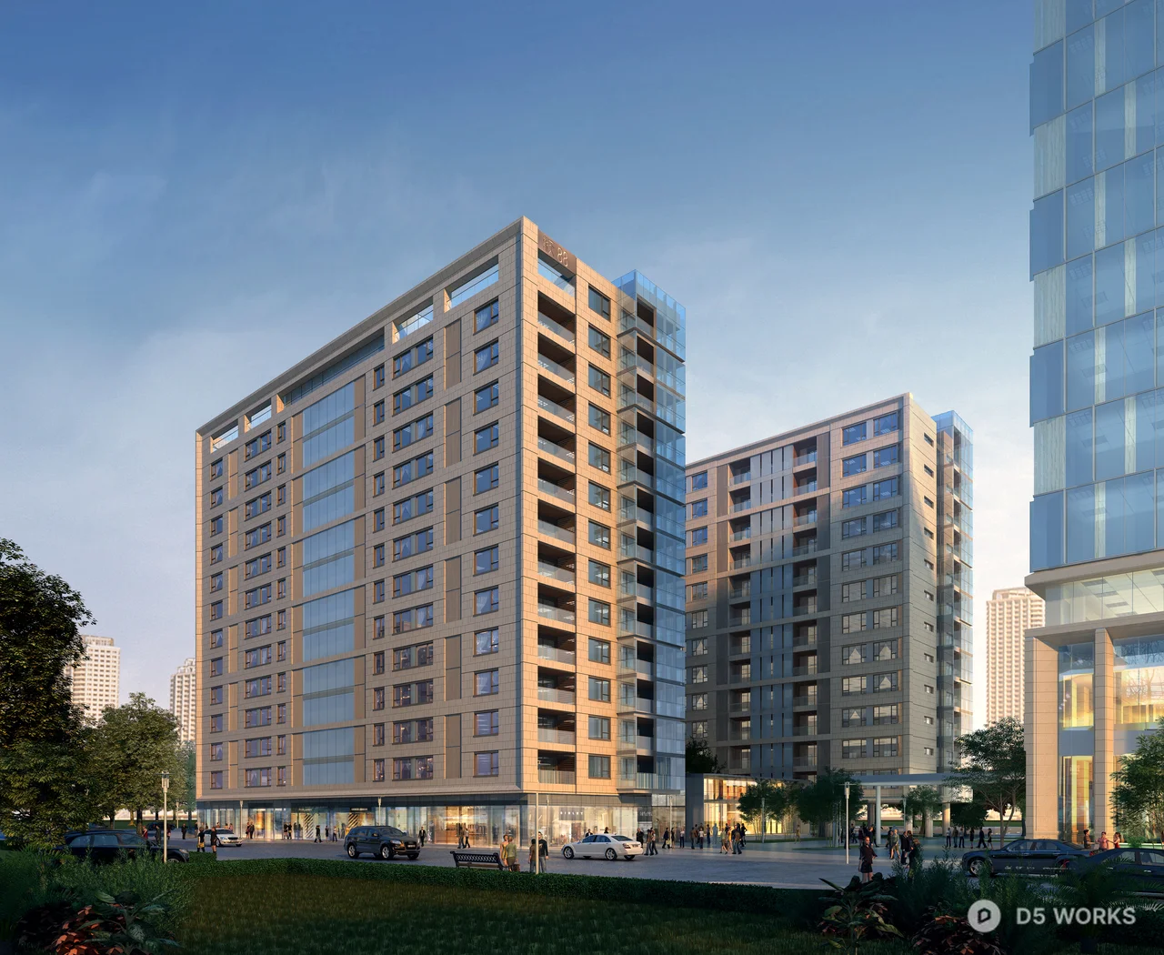 D5 High Rise Render Free Modern High Rise Residential Building 3D Model .skp