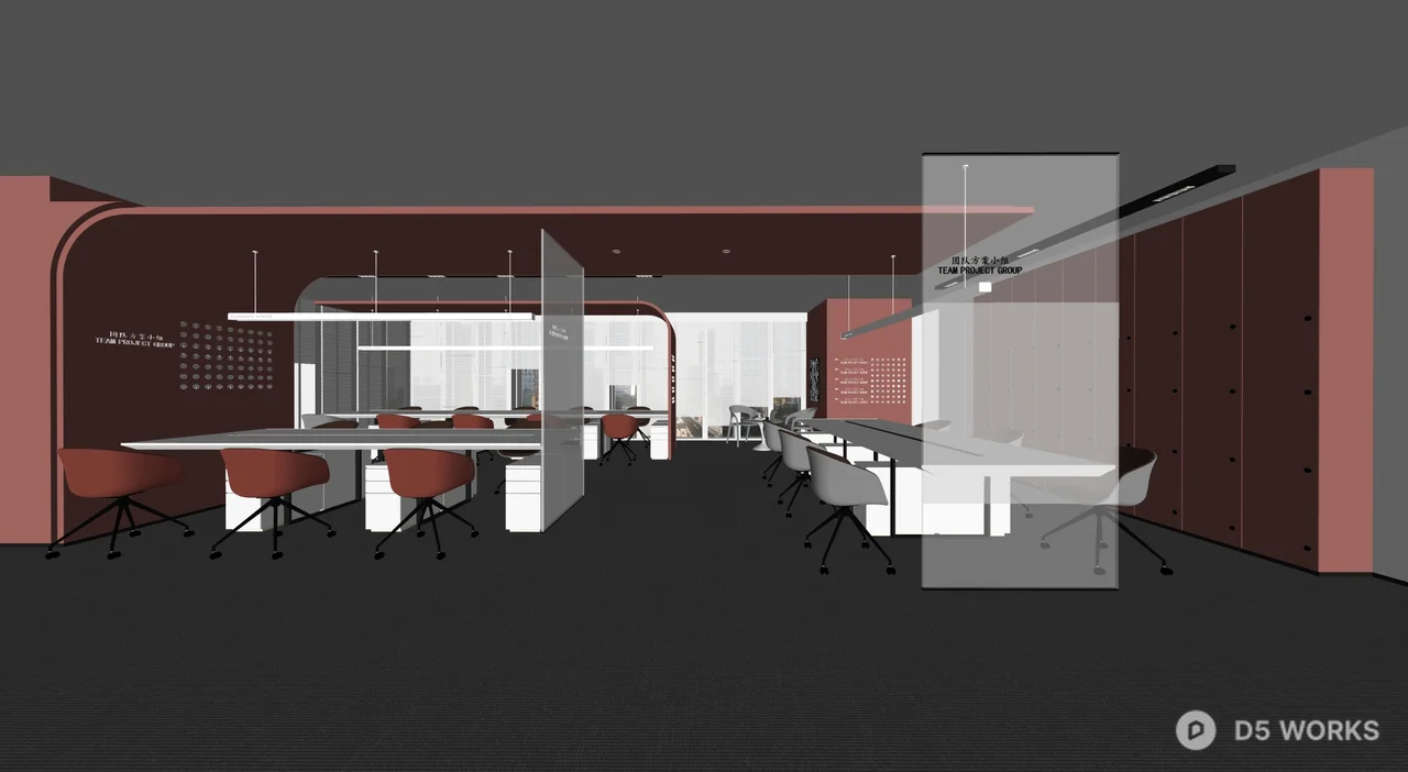 Contemporary Living Dining Space 3d model thumbnail 9