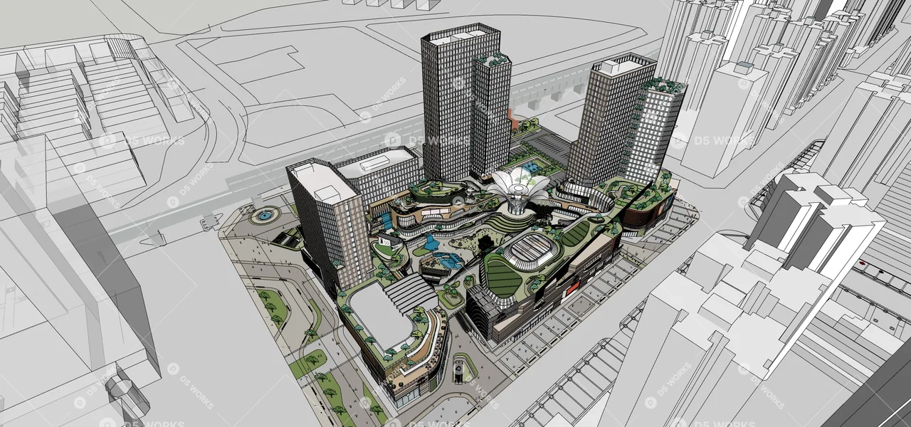 Commercial Complex 3d model thumbnail 3