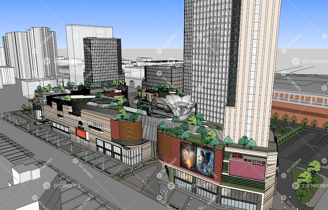 Commercial Complex 3d model thumbnail 5