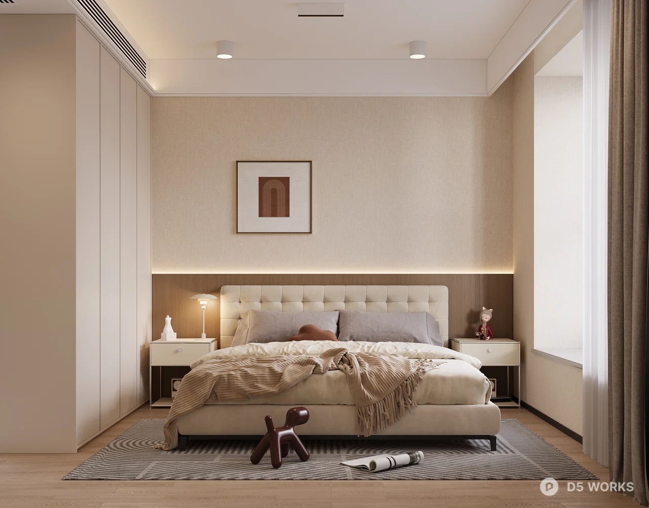 Modern Open Plan Living Dining Space 3d model thumbnail 2