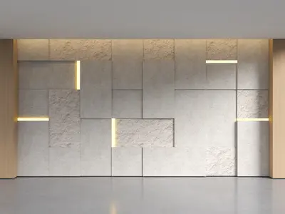 Textured Wall Panel With Integrated Lighting 3d model