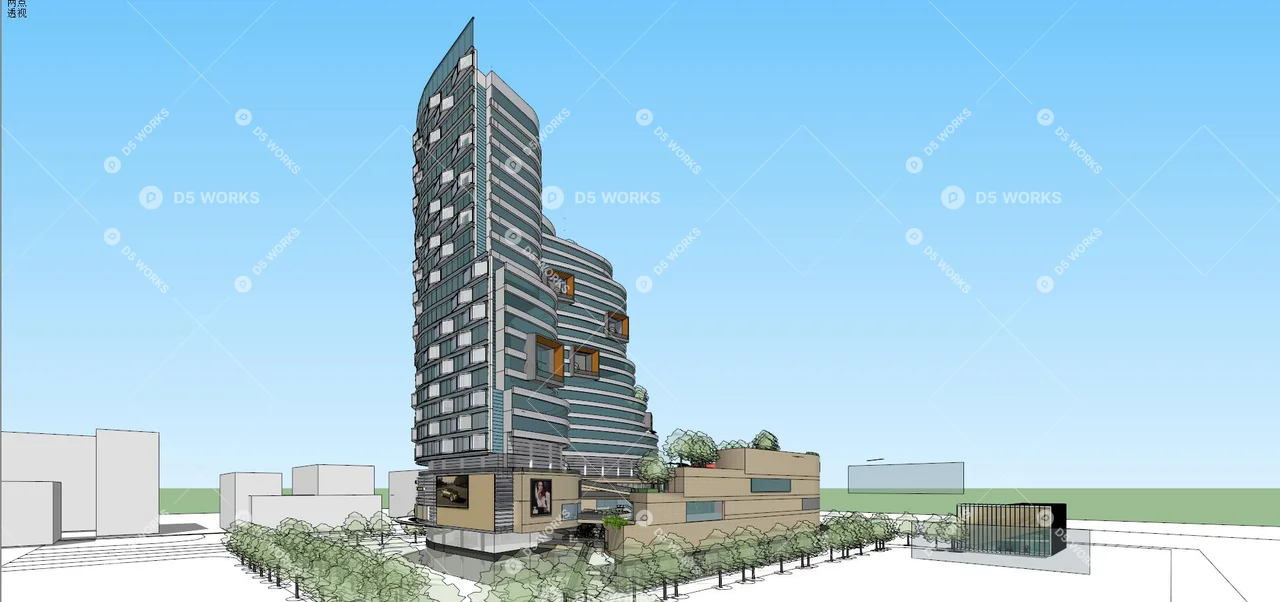 Commercial Complex 3d model thumbnail 6