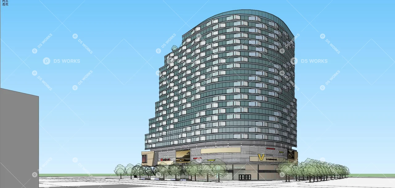 Commercial Complex 3d model thumbnail 4