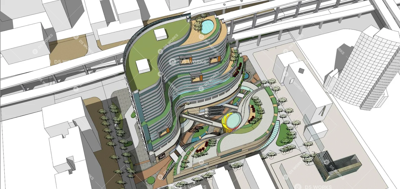 Commercial Complex 3d model thumbnail 5