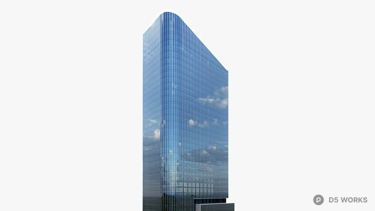 Modern Glass Office Tower 3d model thumbnail 6