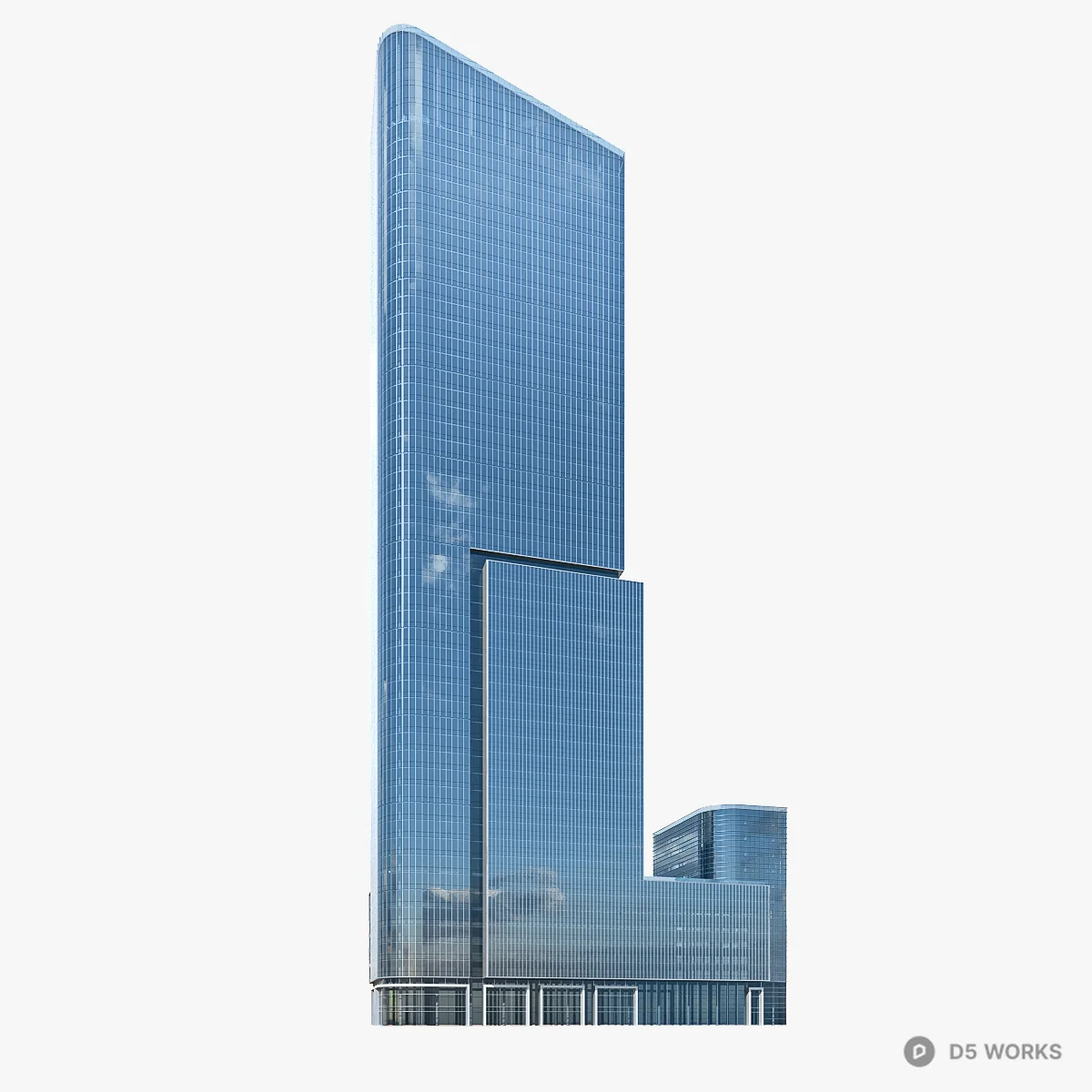 Modern Glass Office Tower 3d model - Image 1