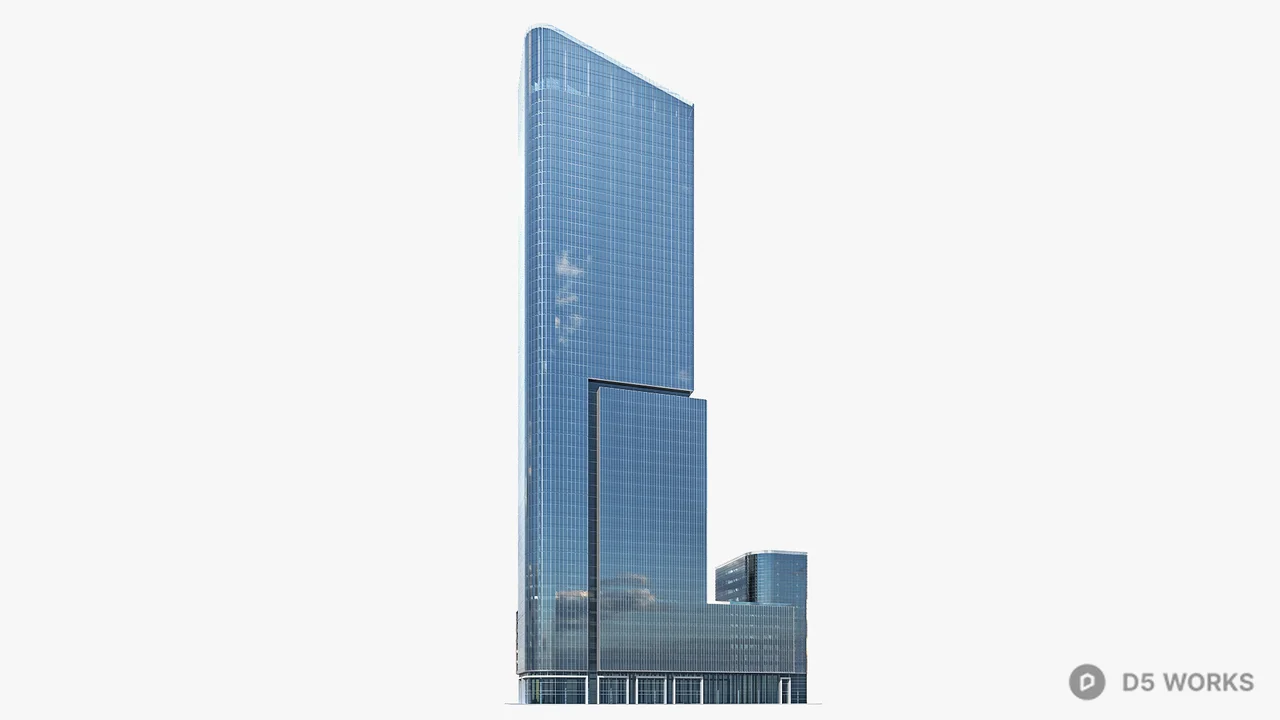 Modern Glass Office Tower 3d model thumbnail 2