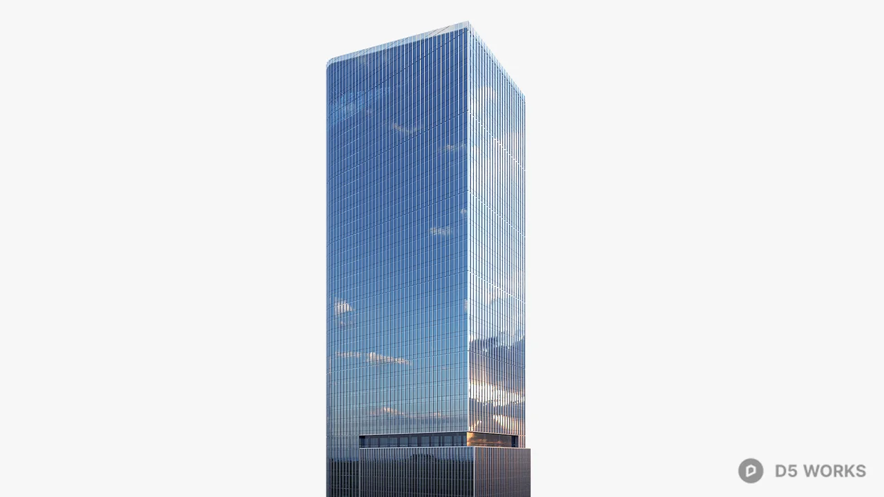 Modern Glass Office Tower 3d model thumbnail 5