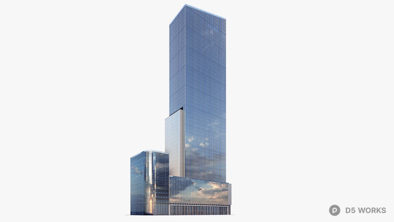 Modern Glass Office Tower 3d model thumbnail 7