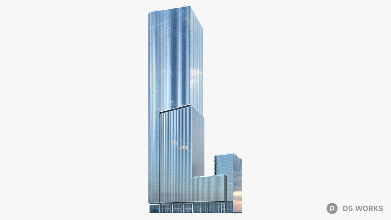Modern Glass Office Tower 3d model thumbnail 4