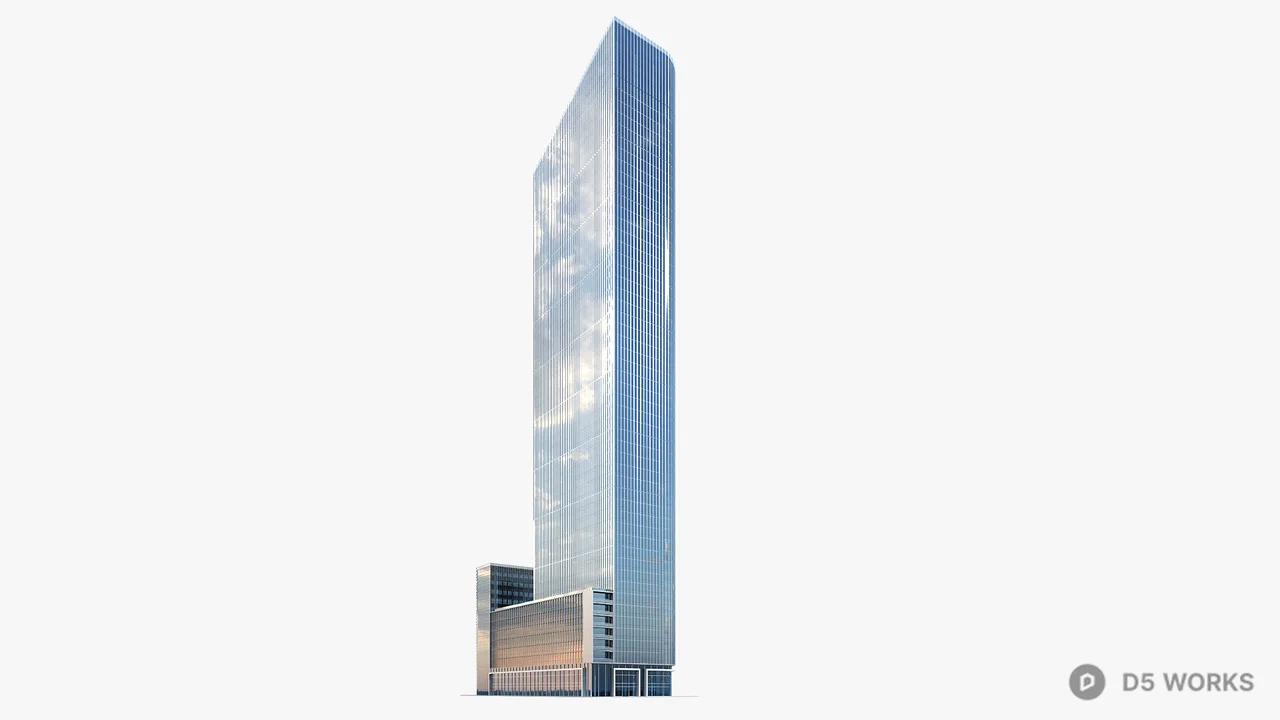 Modern Glass Office Tower 3d model thumbnail 3
