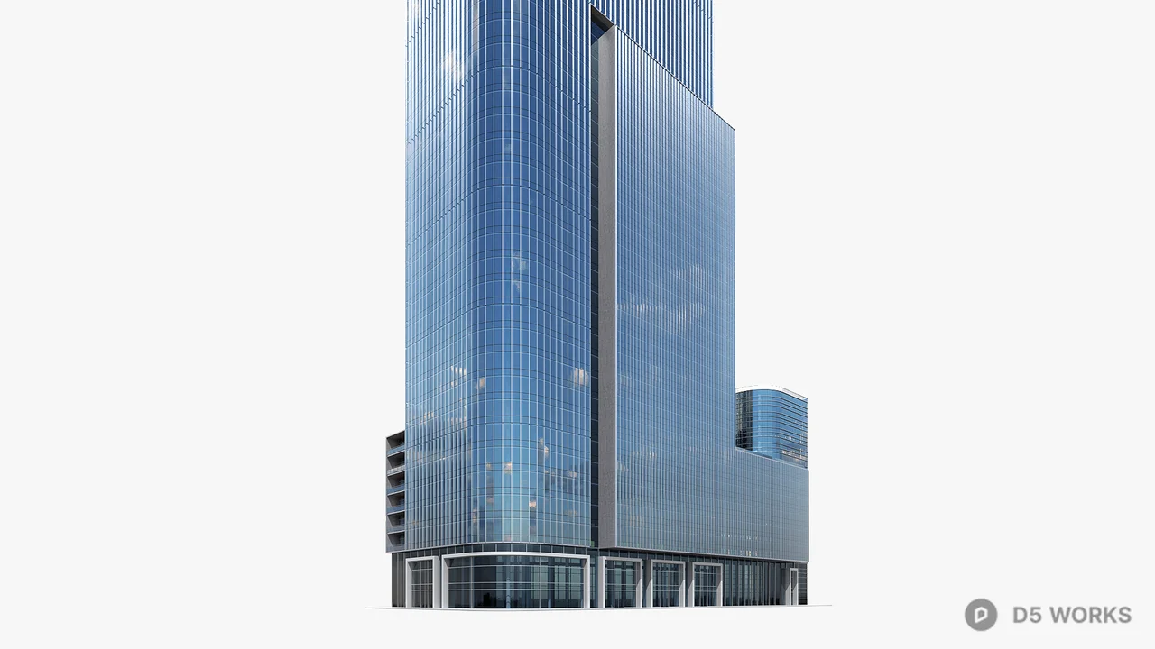 Modern Glass Office Tower 3d model thumbnail 8