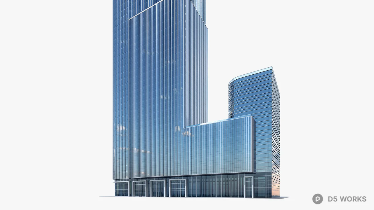 Modern Glass Office Tower 3d model thumbnail 9