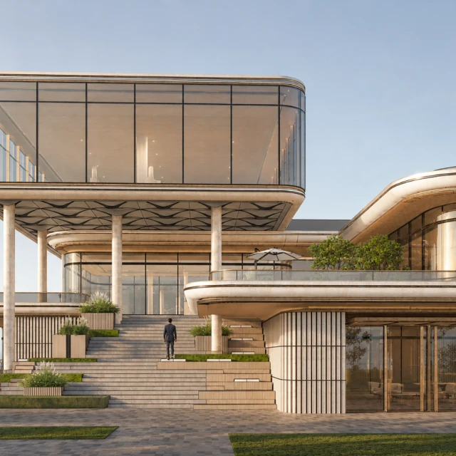 Modern Luxury Commercial Glass Pavilion 3d model