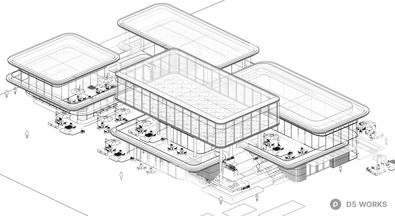 Modern Luxury Commercial Glass Pavilion 3d model thumbnail 10