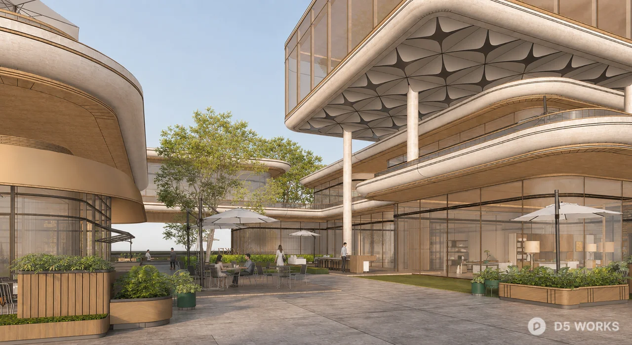 Modern Luxury Commercial Glass Pavilion 3d model thumbnail 5