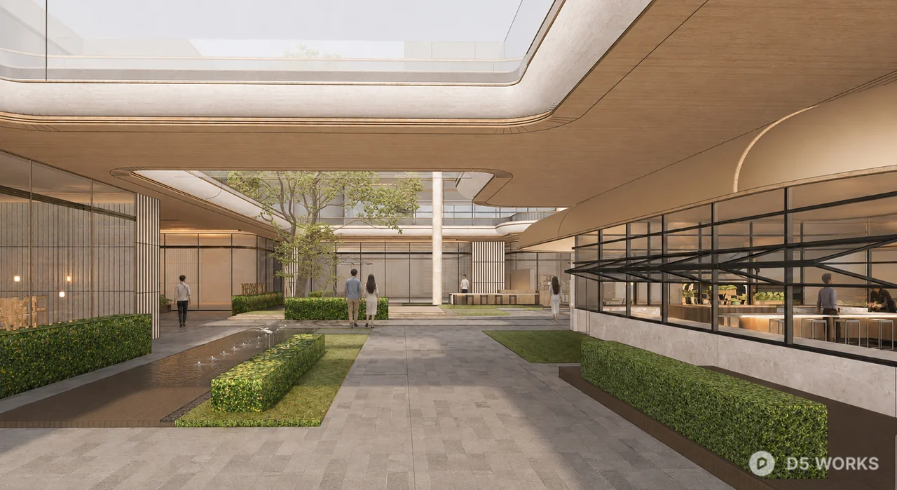 Modern Luxury Commercial Glass Pavilion 3d model thumbnail 6