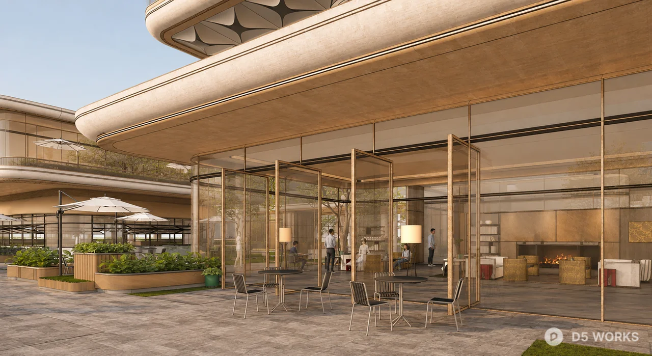 Modern Luxury Commercial Glass Pavilion 3d model thumbnail 4