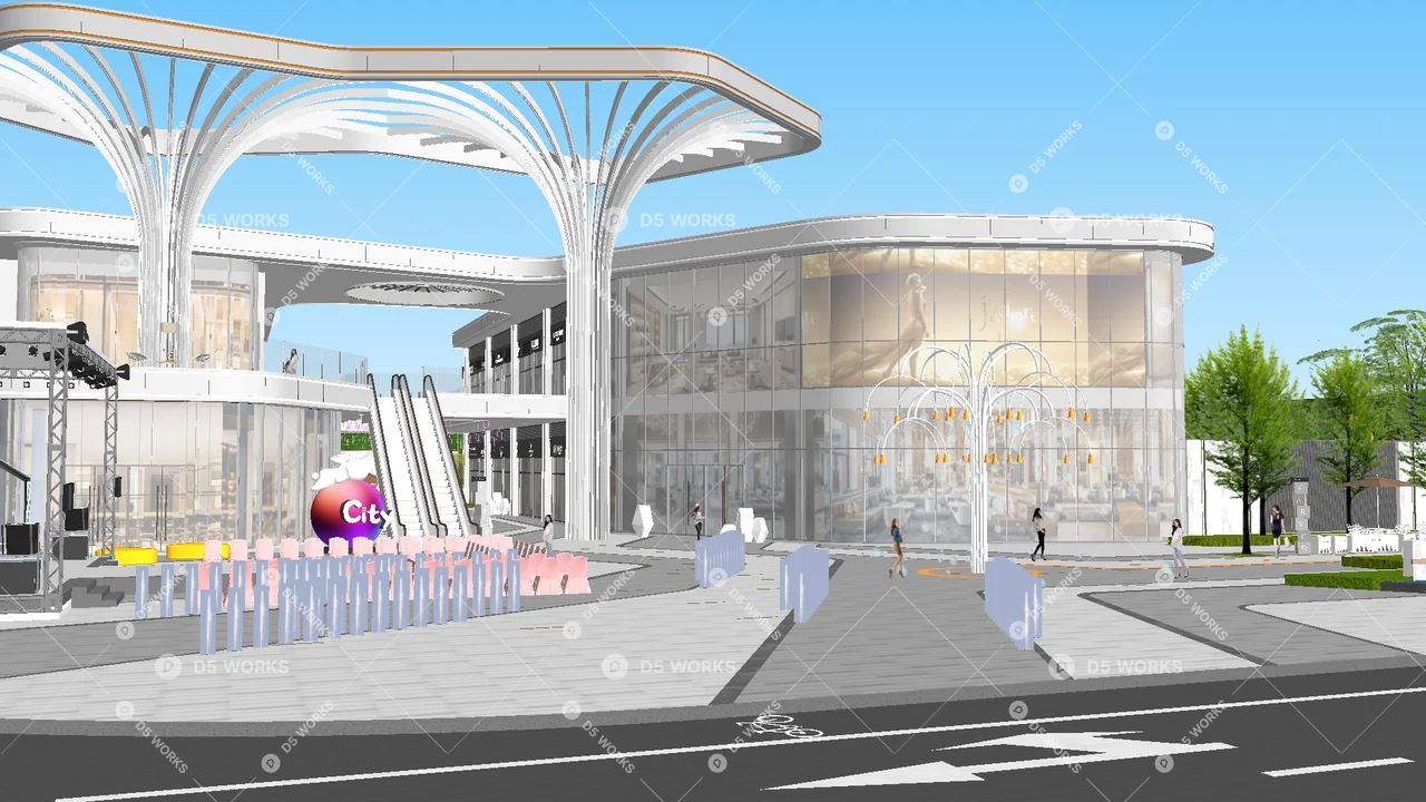 Modern Residential Landscape 3d model thumbnail 5