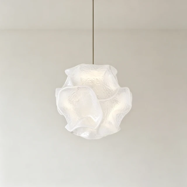 Organic Sculptural Frosted Glass Pendant Light 3d model