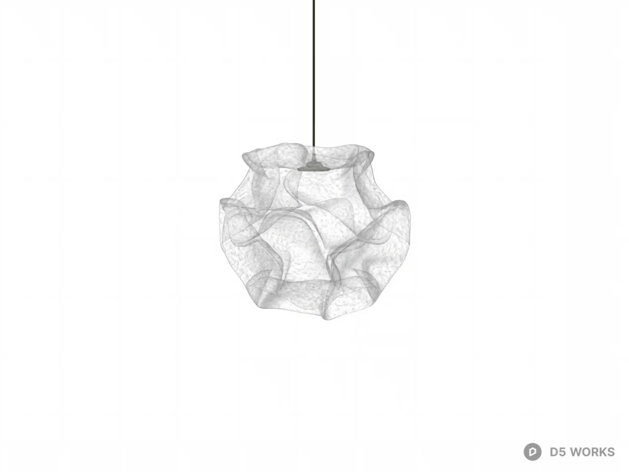 Organic Sculptural Frosted Glass Pendant Light 3d model thumbnail 2