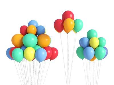 Festive Balloon Cluster 3d model