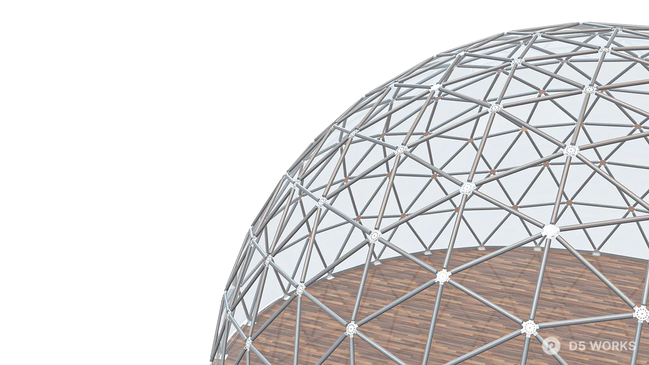 Geodesic Dome Structure 3d model thumbnail 4