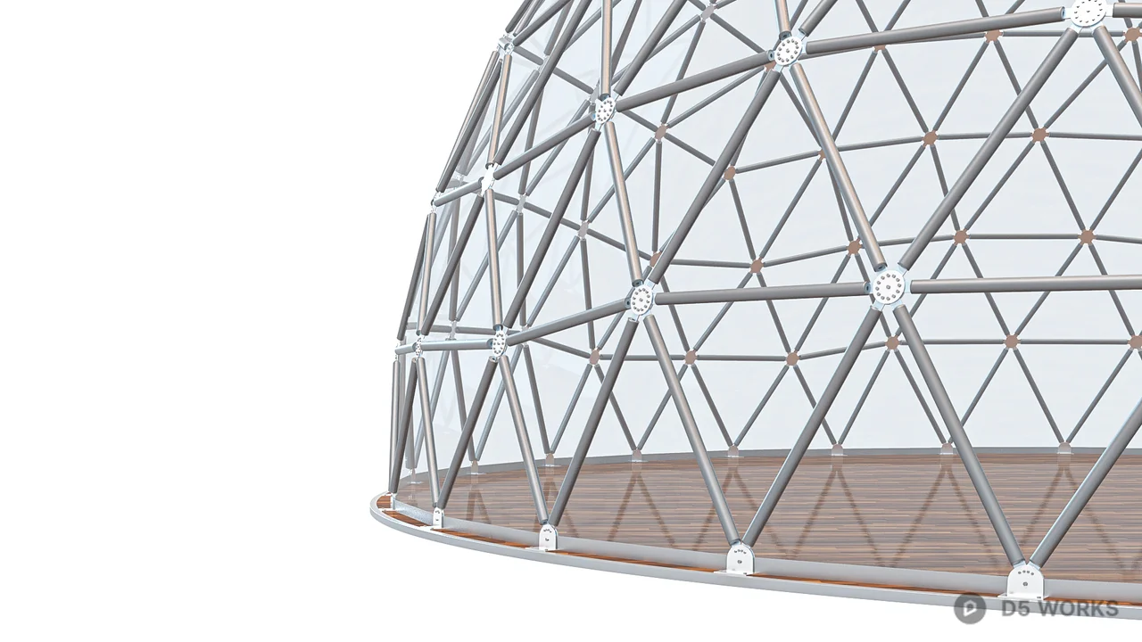 Geodesic Dome Structure 3d model thumbnail 5