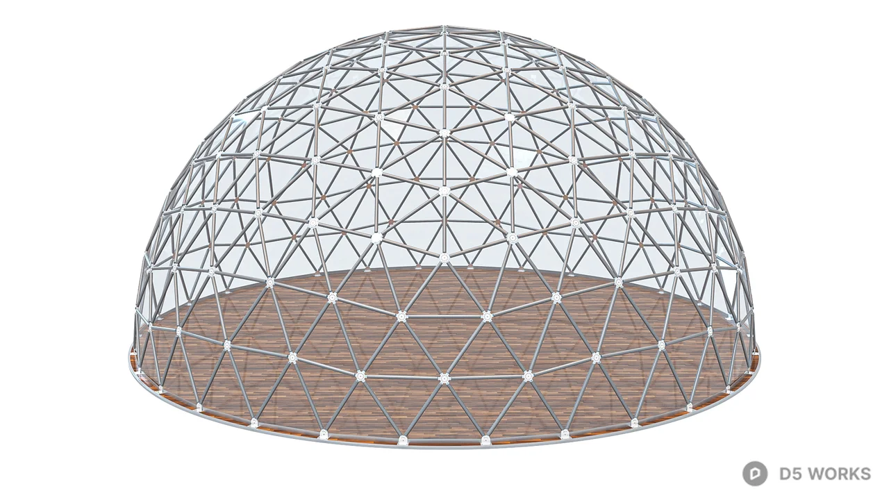 Geodesic Dome Structure 3d model thumbnail 7