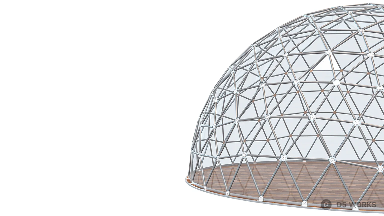 Geodesic Dome Structure 3d model thumbnail 2