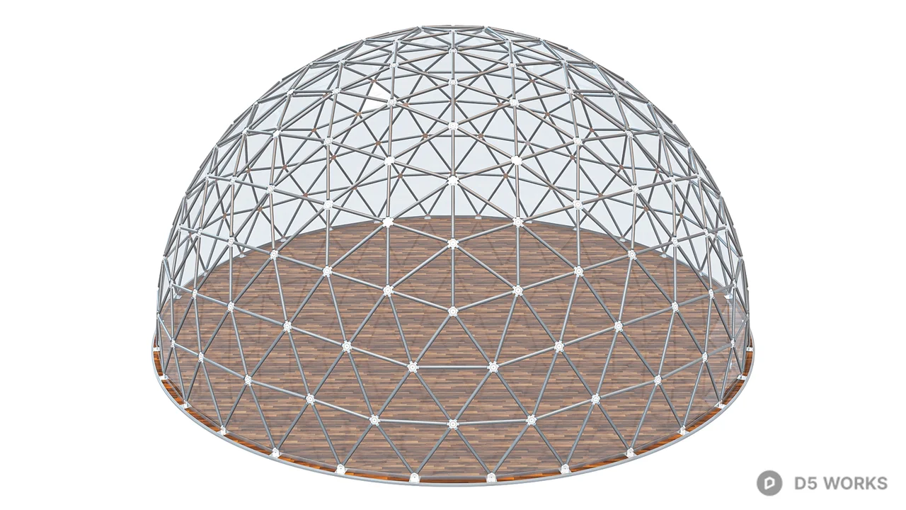 Geodesic Dome Structure 3d model thumbnail 9