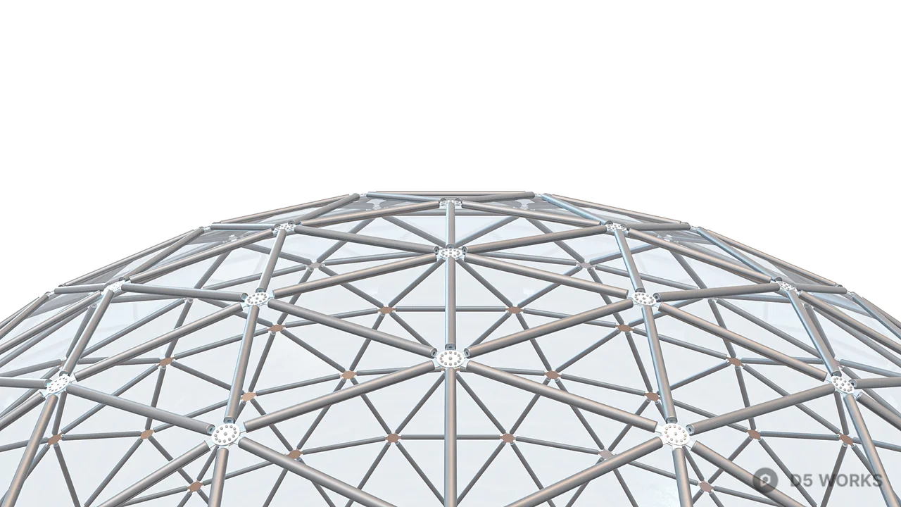 Geodesic Dome Structure 3d model thumbnail 3
