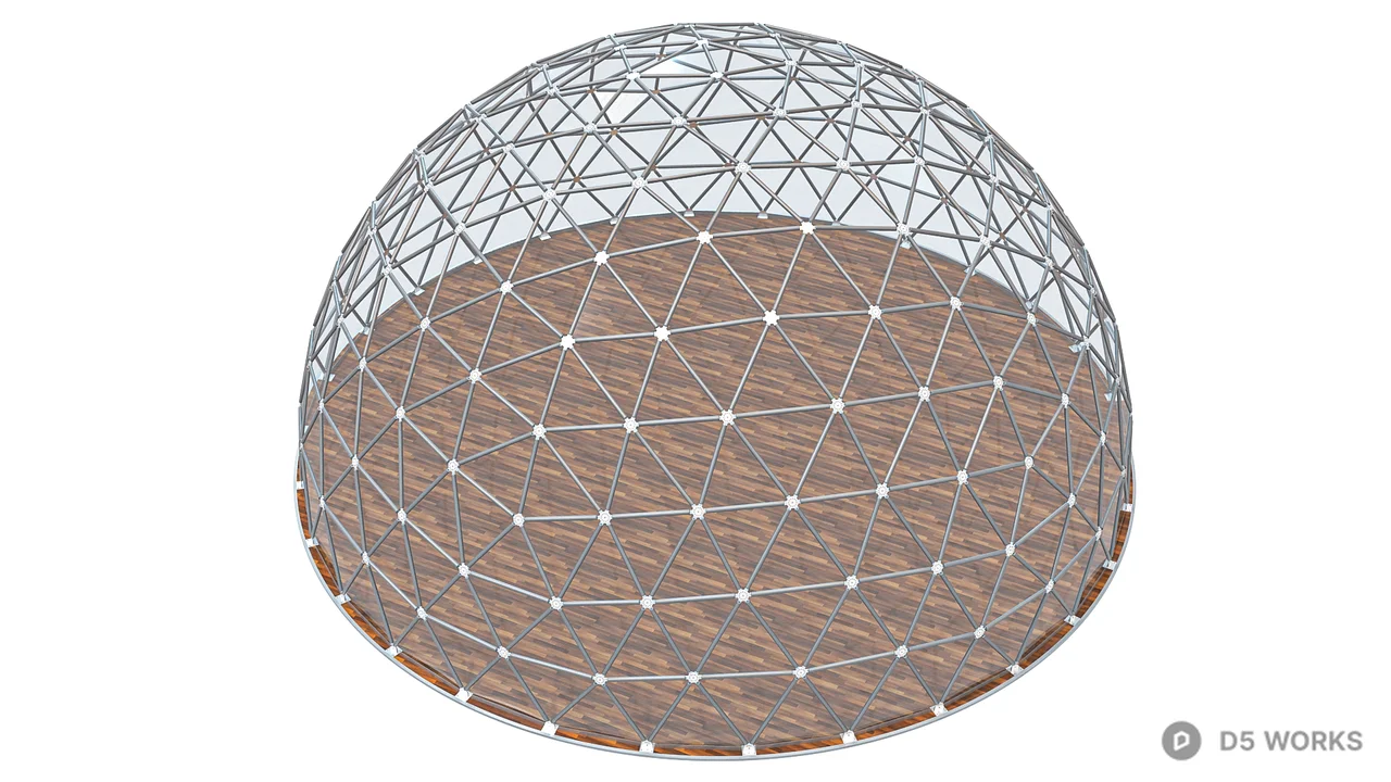 Geodesic Dome Structure 3d model thumbnail 10