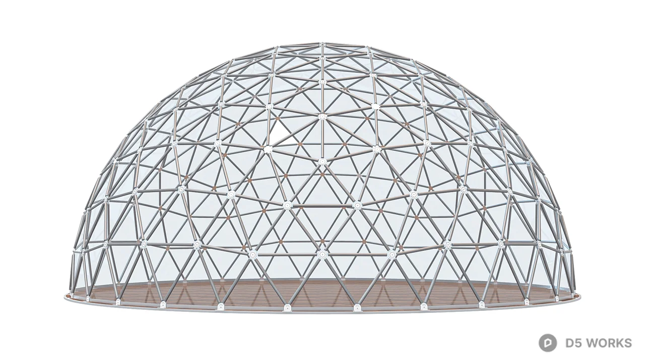 Geodesic Dome Structure 3d model thumbnail 6