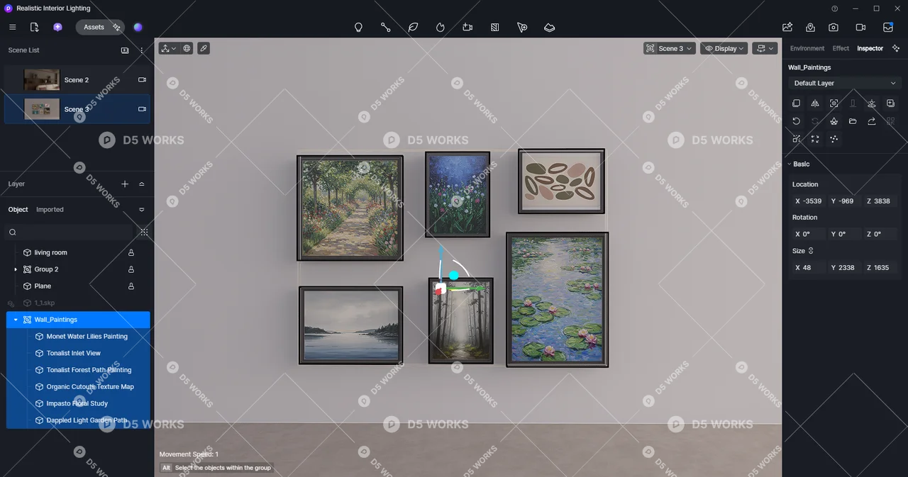 Modern paintings 3d model thumbnail 2
