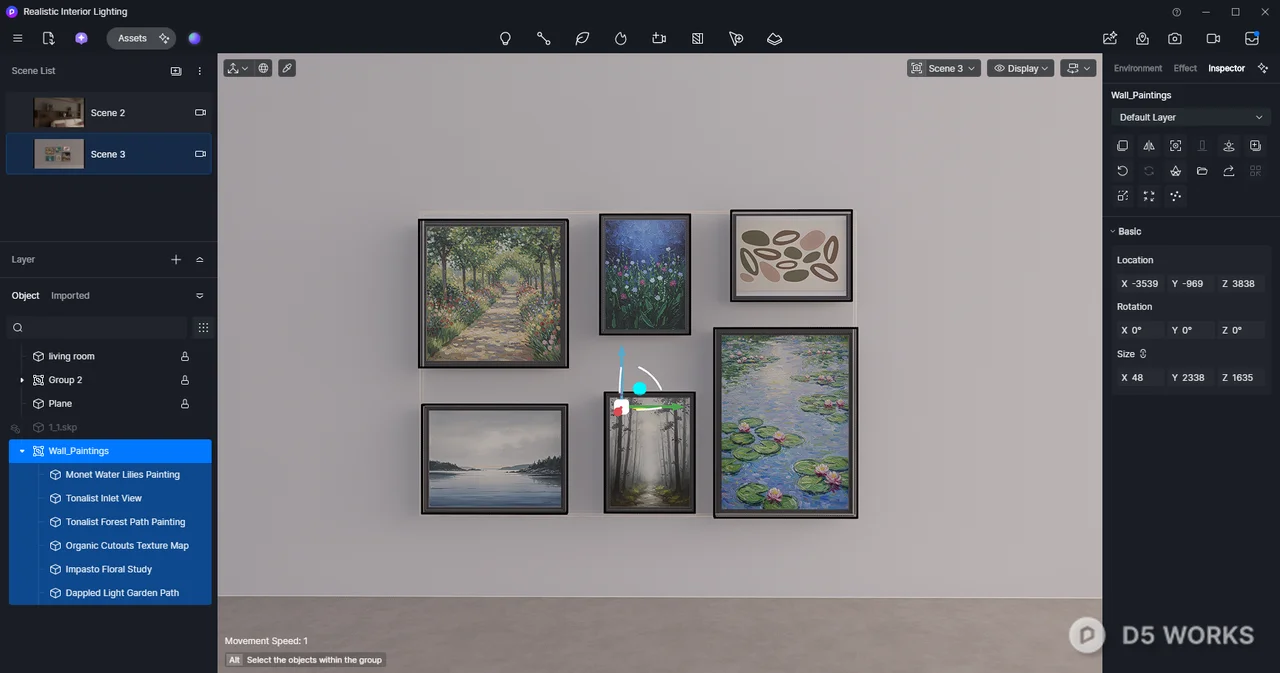 Modern Wall Art Collection 3d model thumbnail 2