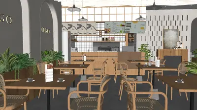 Modern Wooden Bubble Tea Shop