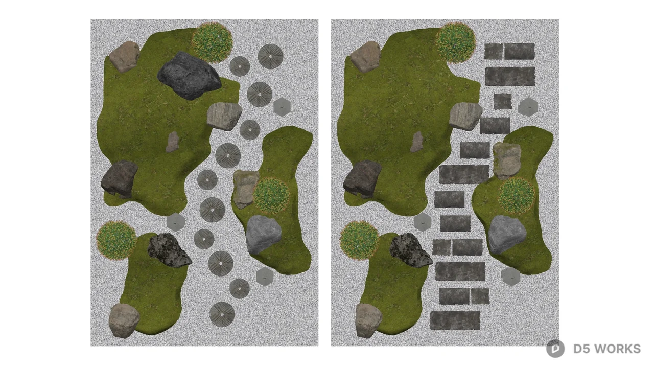Minimalist Garden Path With Stepping Stones 3d model - Image 1