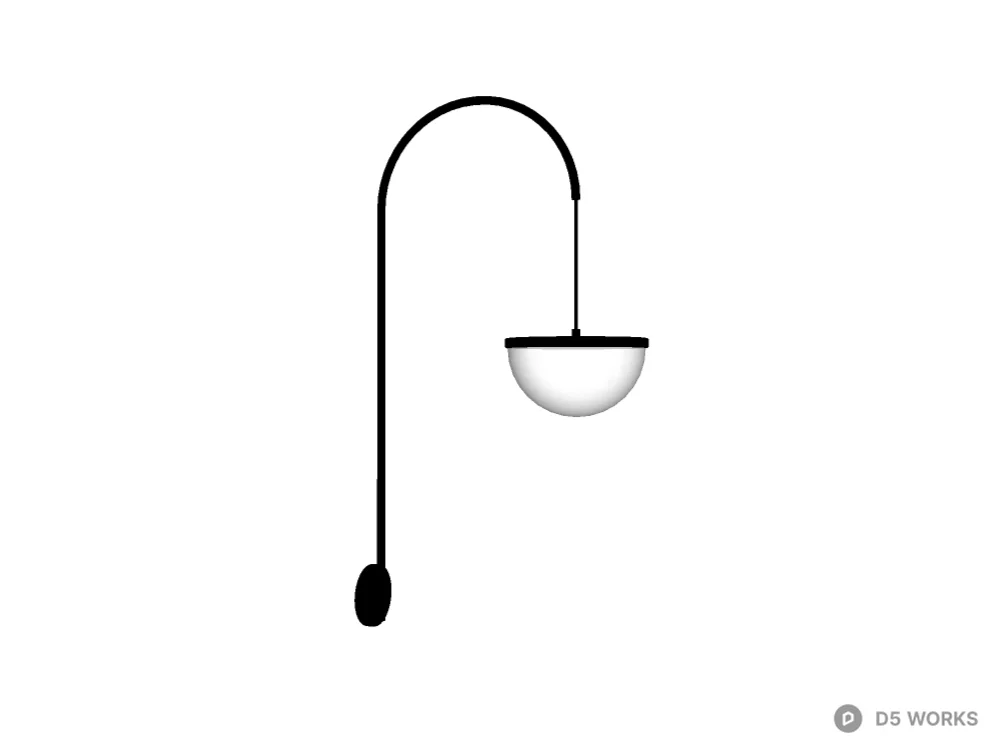 Modern Minimalist Arched Wall Sconce 3d model thumbnail 2