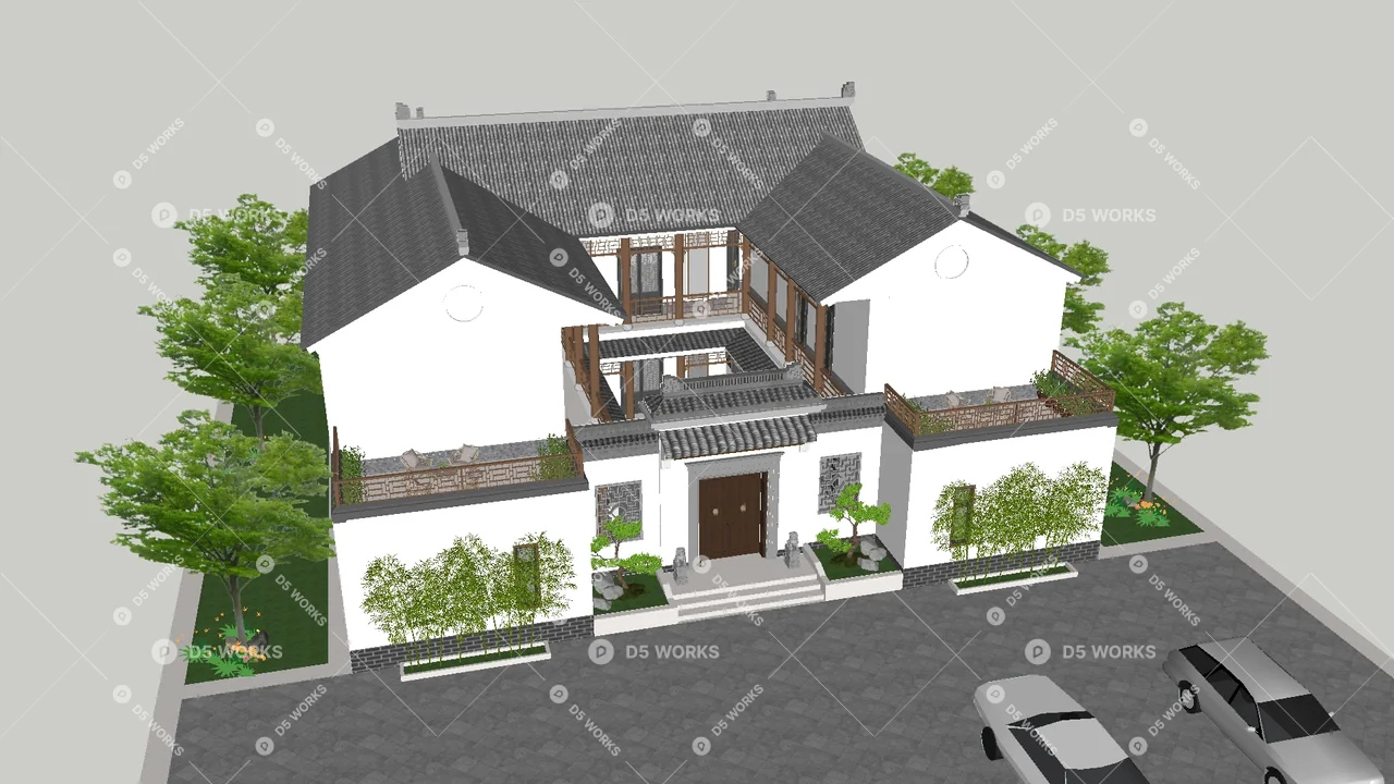 Detached Villa 3d model thumbnail 2