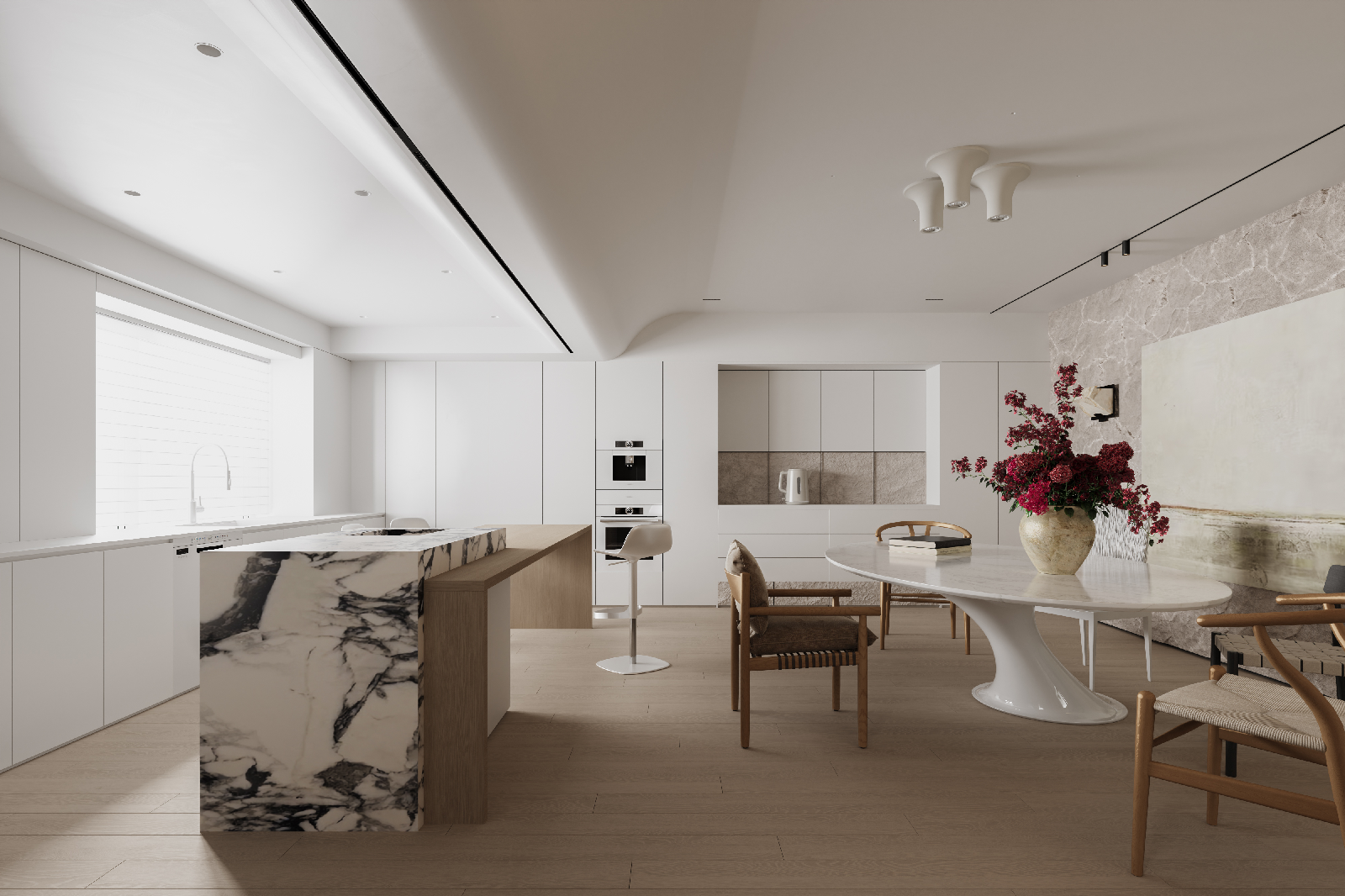 Minimalist Living & Dining Room