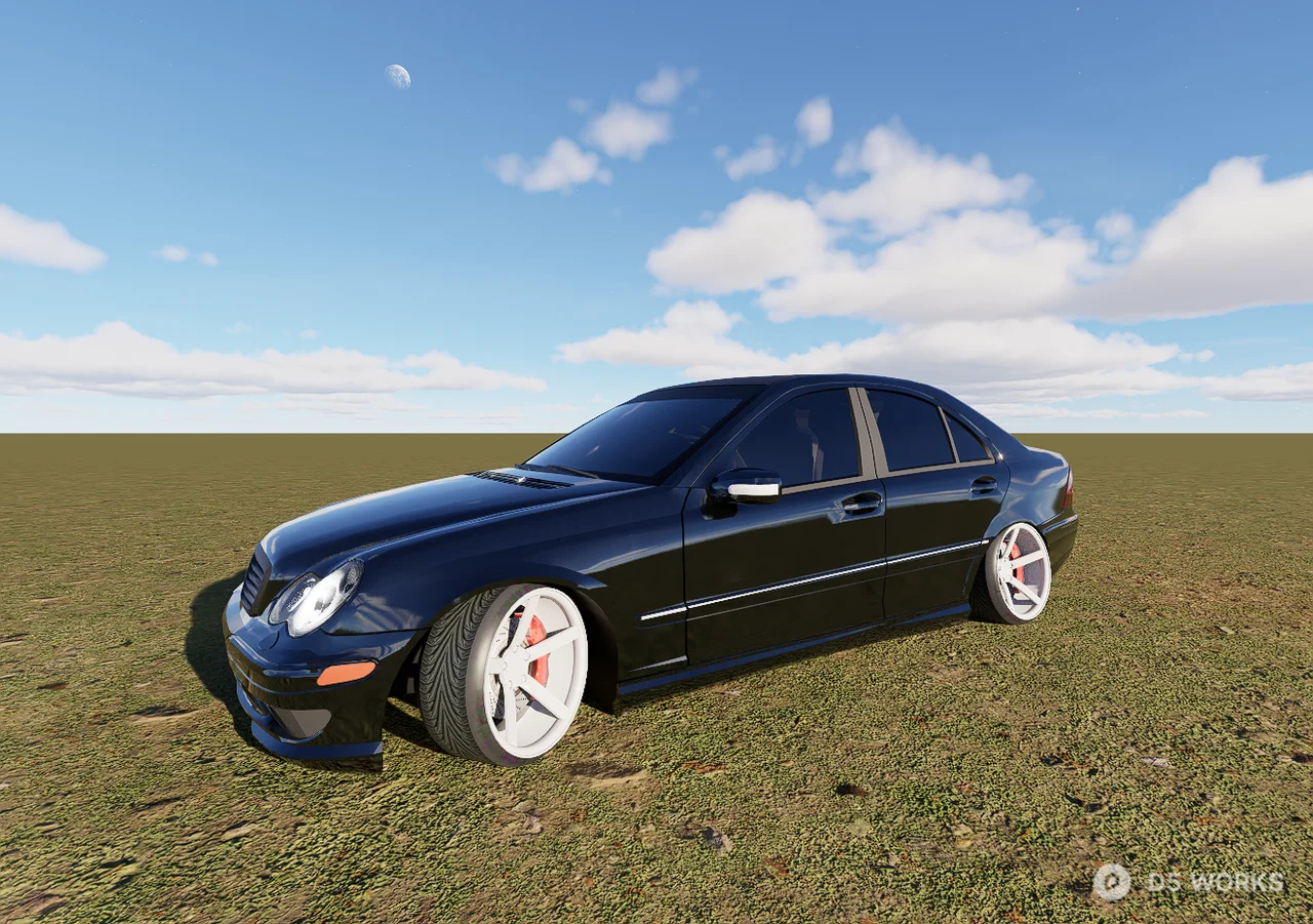 2002-Mercedes-Benz-C32-AMG 3d model thumbnail 3