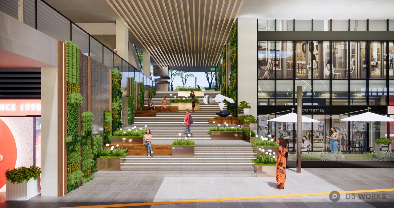Modern Activity Center With Green Staircase 3d model - Image 1