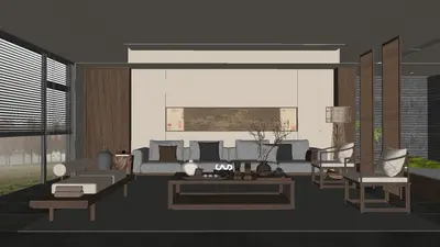 New Chinese Home Living Room 3d model
