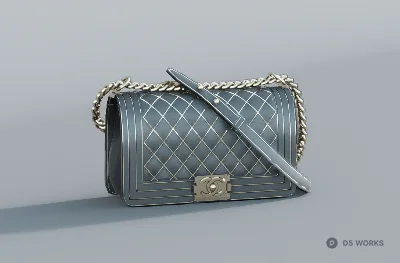 Quilted Chain Strap Handbag 3d model - Image 1