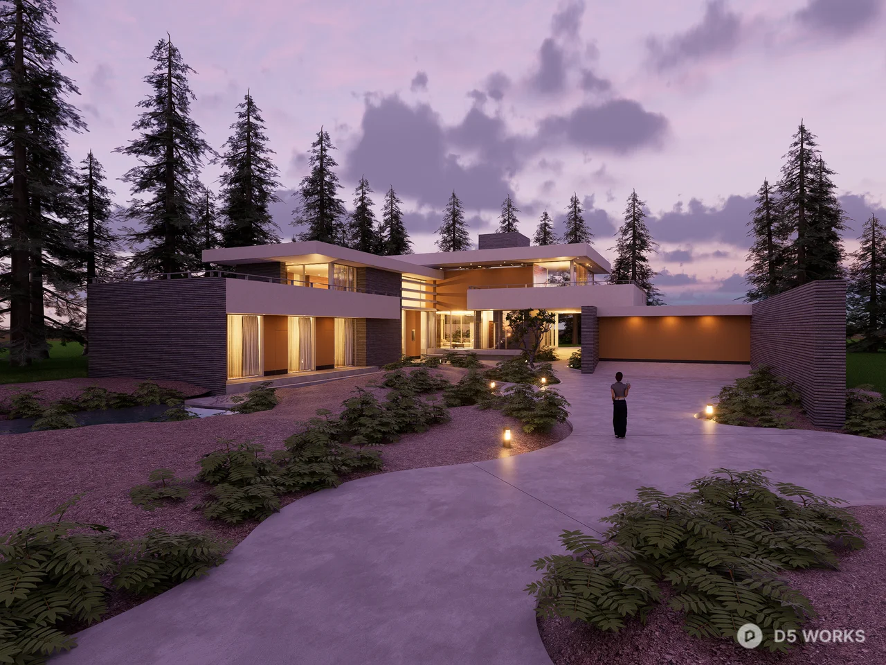 Modern Forest Villa Architectural 3d model - Image 1
